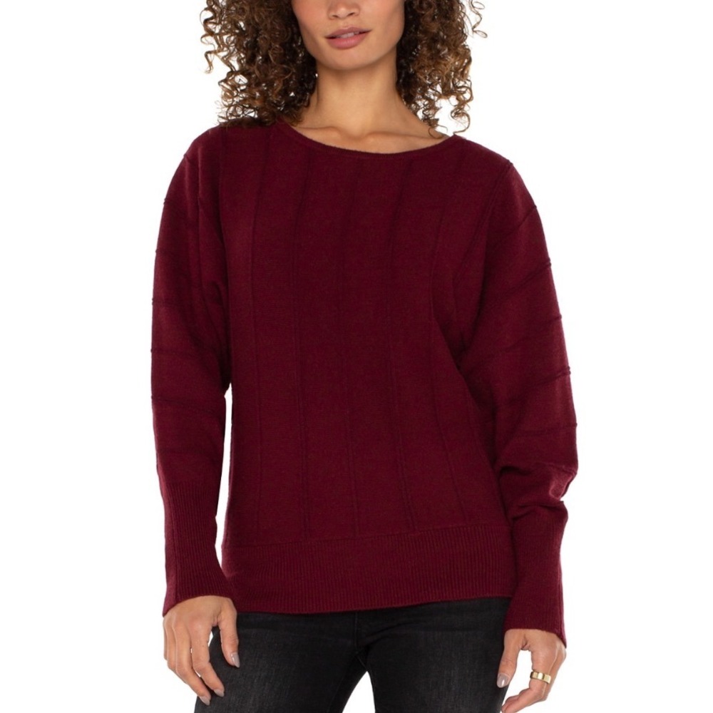 Liverpool Los Angeles Dolman Sleeve Sweater Dark‎ Pinot Noir XS LM8B33SK11